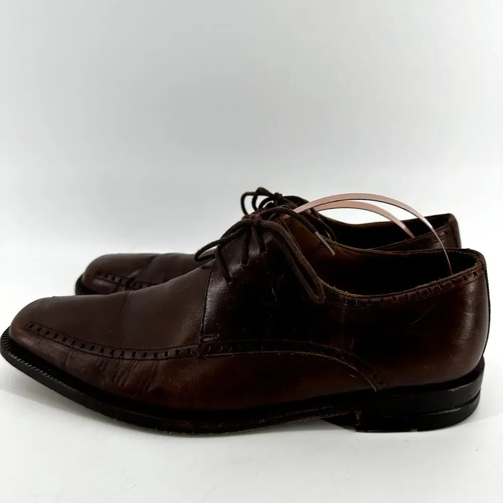 Mezlan Davinci Leather Oxfords Lace Up Dress Shoes Square Toe Spain Brown 7M
